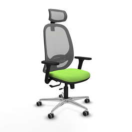 PIQUERAS Y CRESPO Silla de oficina Cilanco con mecanismo Sincro/Traslack, Pistacho y Gris