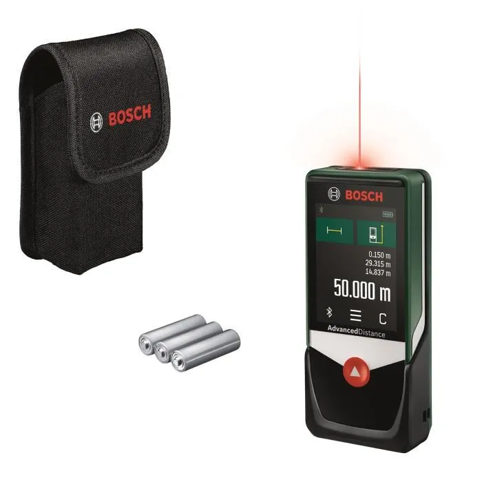 Bosch BOS4053423245219 Telémetro Láser AdvancedDistance 50 C, Medición Precisa de Distancias hasta 50 Metros, Pantalla Táctil, Funciones de Medición Bosch BOS4053423245219 Telémetro Láser AdvancedDistance 50 C, Medición Precisa de Distancias hasta 50 Metros, Pantalla Táctil, Funciones de Medición