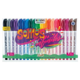 MOOVING Rotuladores Fineliner Colores Brillantes Estuche de 20