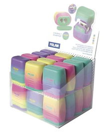 Milan Afilalápices Compact Sunset Doble Con Depósito C-Surtidos Expositor 24 Ud