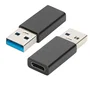 Ewent EW9650 Adaptador USB-A a USB-C, USB 3.0, Transferencia 5 Gbps, Carga hasta 3A/15W, Plug and Play, Carcasa Aluminio