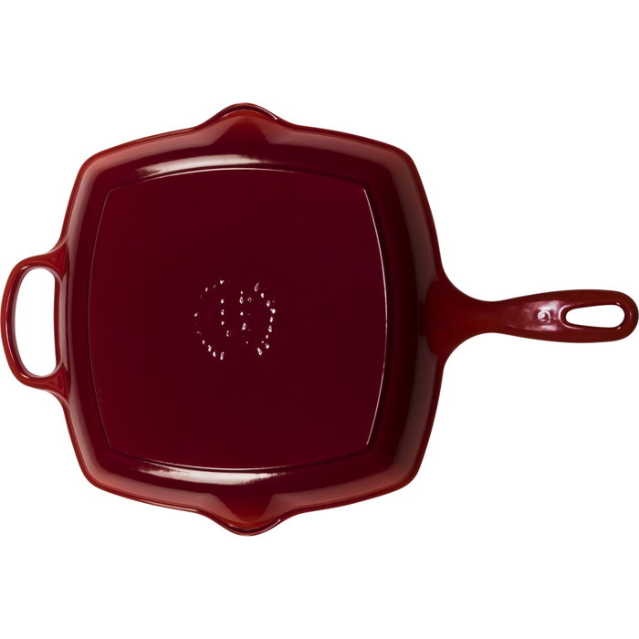 Le Creuset Sartén Grill Cuadrada de Hierro Fundido 26 cm Rojo Cereza