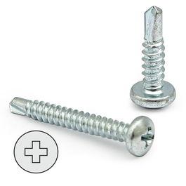 Duver Tornillo Broca Rosca Chapa Cabeza Redonda Larga 100mm Ø Rosca Chapa 4.8mm (Set de 100)