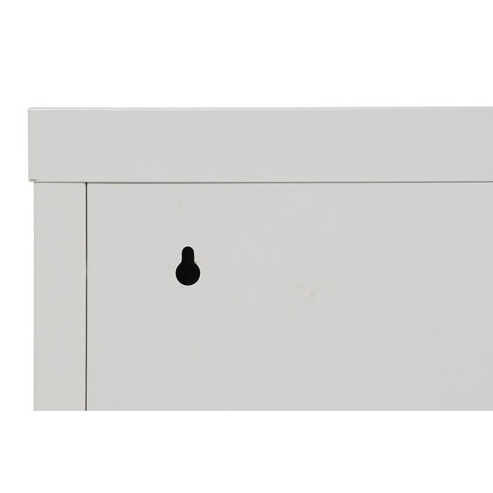 DKD Home Decor Mueble TV Metal Taquilla Blanco 120x40x58