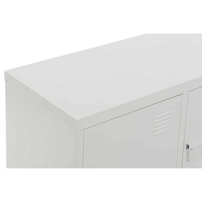 DKD Home Decor Mueble TV Metal Taquilla Blanco 120x40x58