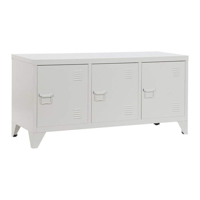 DKD Home Decor Mueble TV Metal Taquilla Blanco 120x40x58