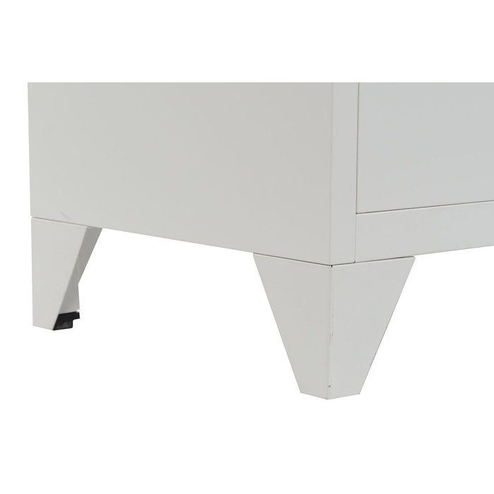 DKD Home Decor Mueble TV Metal Taquilla Blanco 120x40x58