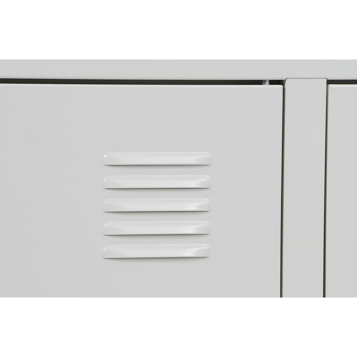 DKD Home Decor Mueble TV Metal Taquilla Blanco 120x40x58