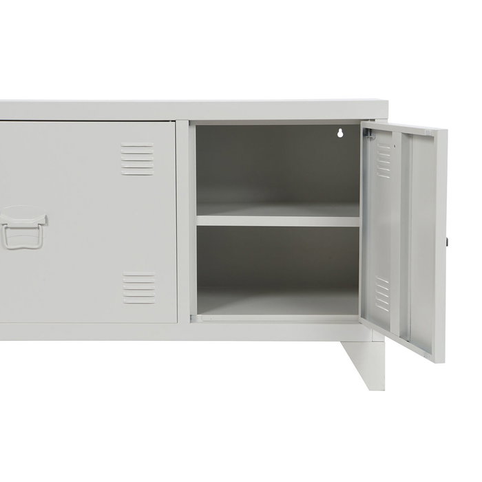 DKD Home Decor Mueble TV Metal Taquilla Blanco 120x40x58