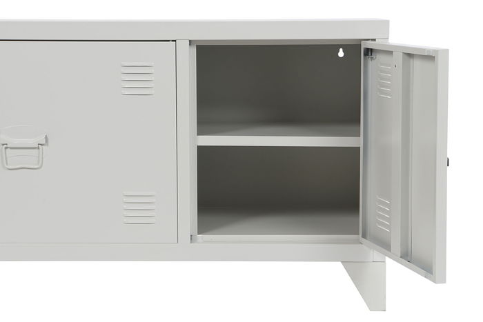 DKD Home Decor Mueble TV Vintage Blanco Metal 120 x 40 x 58 cm