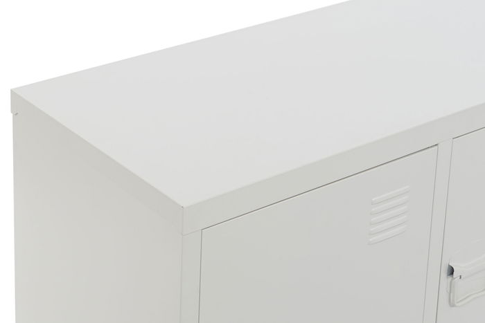 DKD Home Decor Mueble TV Vintage Blanco Metal 120 x 40 x 58 cm