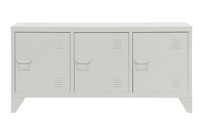 DKD Home Decor Mueble TV Vintage Blanco Metal 120 x 40 x 58 cm