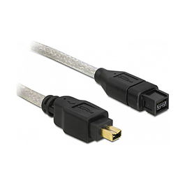 DeLOCK Cable FireWire A/B 9 Pin a 4 Pin Macho/Macho 3 metros Gris - Compatible con FireWire 400 y 800