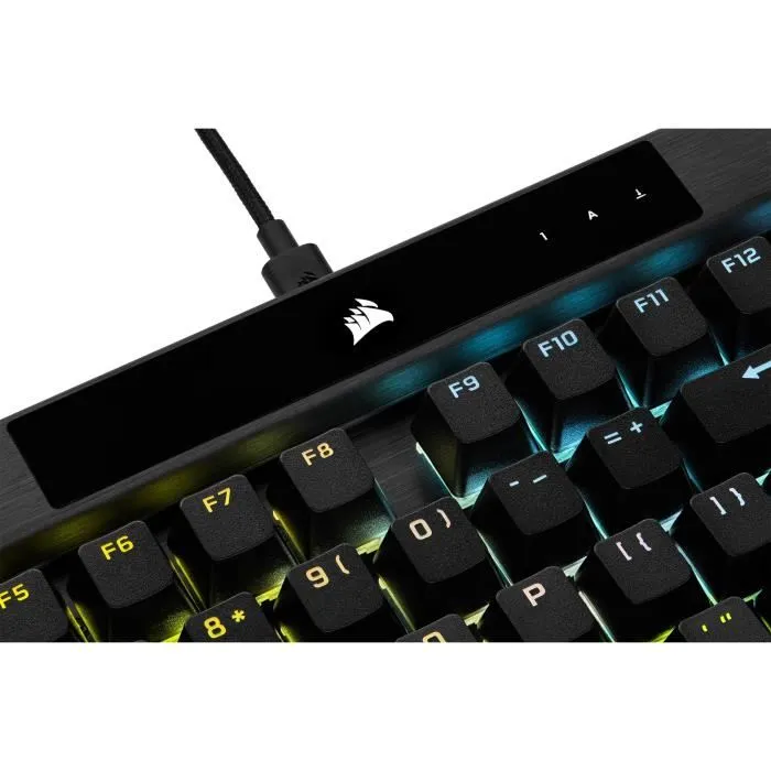 Corsair CH9109410FR Teclado mecánico gaming K70 RGB Pro retroiluminado Azerty Cherry MX Red PBT Double Shot Negro