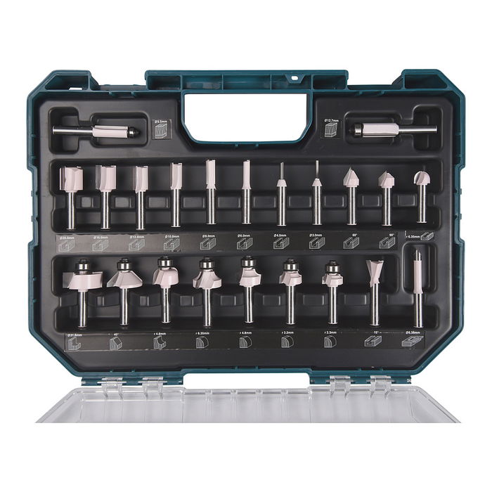 Makita D-74778 Juego de fresas 8mm 22 piezas Makita D-74778 Juego de fresas 8mm 22 piezas