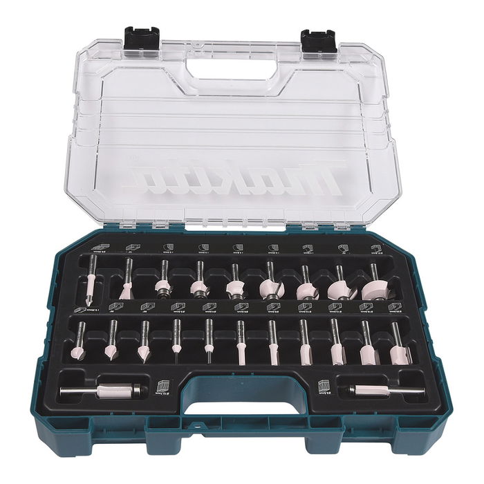 Makita D-74778 Juego de fresas 8mm 22 piezas Makita D-74778 Juego de fresas 8mm 22 piezas