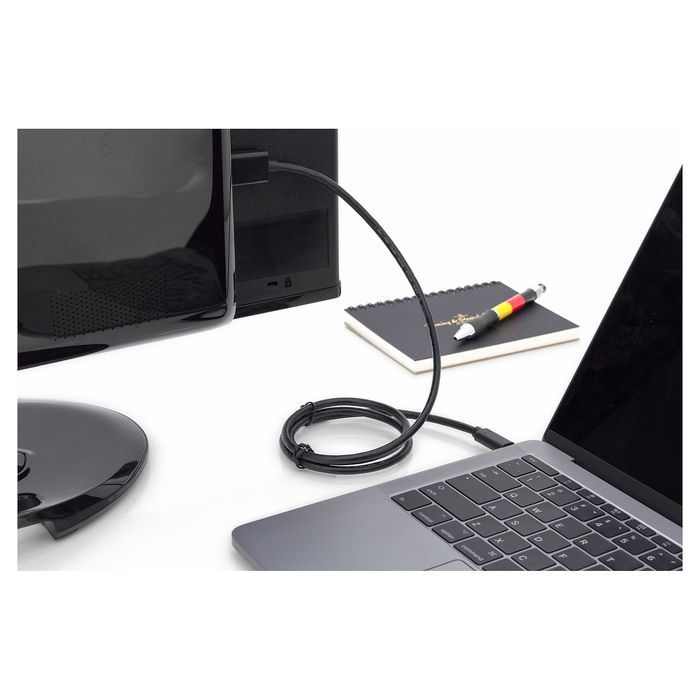 Digitus Adaptador USB-C 3.2 Gen2 a DisplayPort Macho Cable Convertidor 5 m Negro 4K 60Hz para Monitor, PC, Laptop