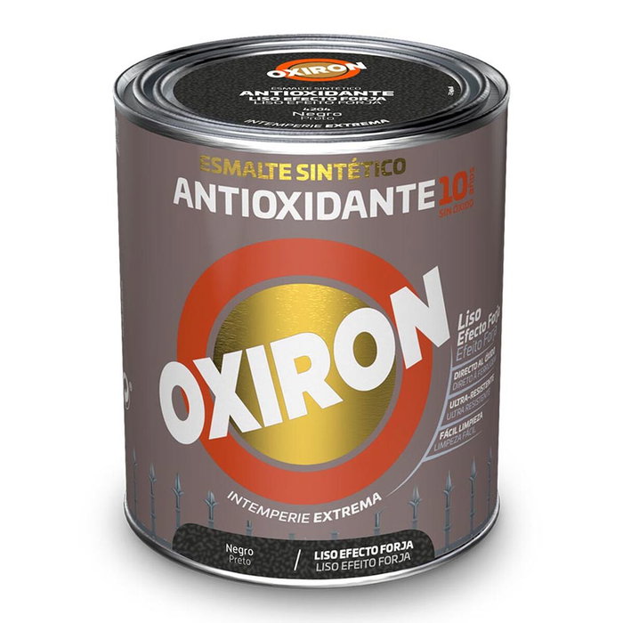 Oxiron Esmalte sintético metálico antioxidante negro liso efecto forja 250 ml Oxiron Esmalte sintético metálico antioxidante negro liso efecto forja 250 ml