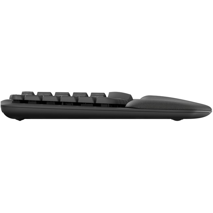 Logitech 920-012298 Wave Keys Teclado Inalámbrico Bluetooth LE QWERTY Ergonómico Curvo con Reposamuñecas Acolchado Grafito