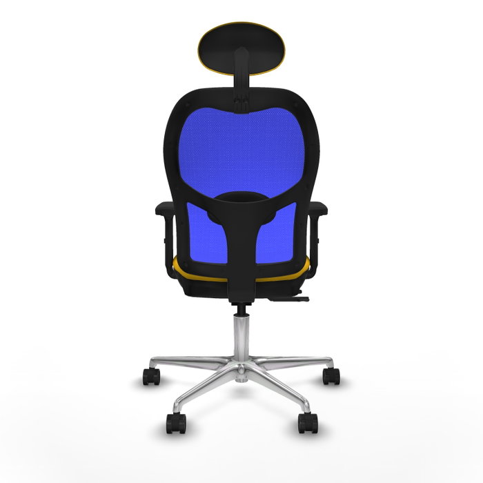 PIQUERAS Y CRESPO Silla de oficina Jorquera con mecanismo Sincro/Traslack, Tela Amarilla y Malla Azul PIQUERAS Y CRESPO Silla de oficina Jorquera con mecanismo Sincro/Traslack, Tela Amarilla y Malla Azul