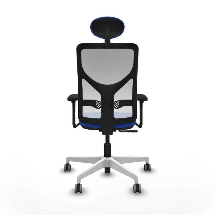 PIQUERAS Y CRESPO Silla de oficina Motilla con mecanismo Sincro, Azul y Blanco