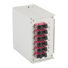 EFB Elektronik EFB Hutschienenbox OM4 12xSC Pigtail abgesetzt 6x SC-Duplex Kupplung