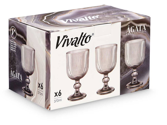 Vivalto Copa Gris Rayas 370 ml 8.7x16.3x8.7 cm (Set de 24) Vivalto Copa Gris Rayas 370 ml 8.7x16.3x8.7 cm (Set de 24)