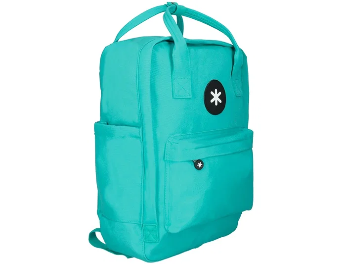 Antartik Mochila Cubo Menta 300x115x390 mm con Bolsillos Exteriores, Compartimento Portátil y Asas Metálicas, Adaptable a Carrito