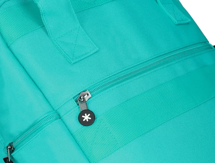 Antartik Mochila Cubo Menta 300x115x390 mm con Bolsillos Exteriores, Compartimento Portátil y Asas Metálicas, Adaptable a Carrito