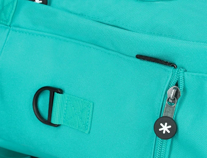 Antartik Mochila Cubo Menta 300x115x390 mm con Bolsillos Exteriores, Compartimento Portátil y Asas Metálicas, Adaptable a Carrito