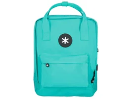 Antartik Mochila Cubo Menta 300x115x390 mm con Bolsillos Exteriores, Compartimento Portátil y Asas Metálicas, Adaptable a Carrito