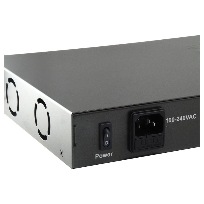 Level One Switch FGP-2601W150, 24x FE + 2x GE, 24x PoE, 150W, Montaje en Rack