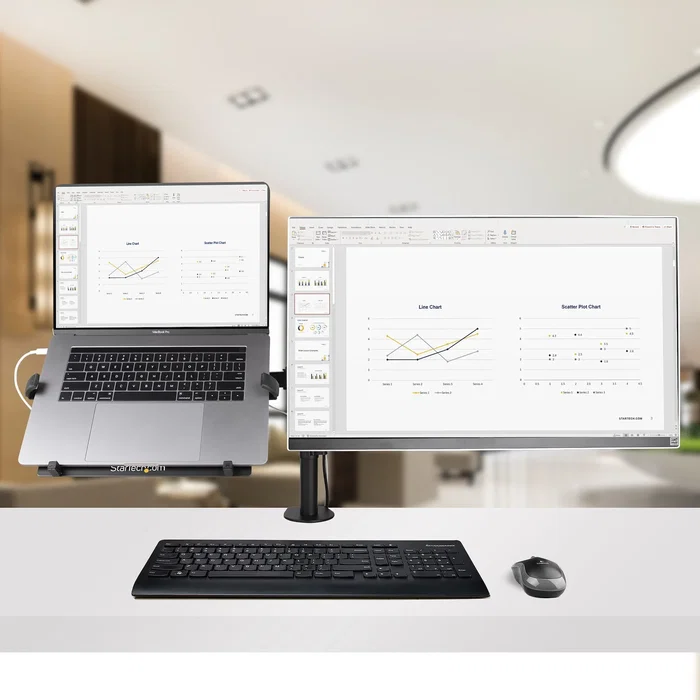 StarTech Brazo Soporte Ajustable para Monitor con Bandeja VESA y Portátil