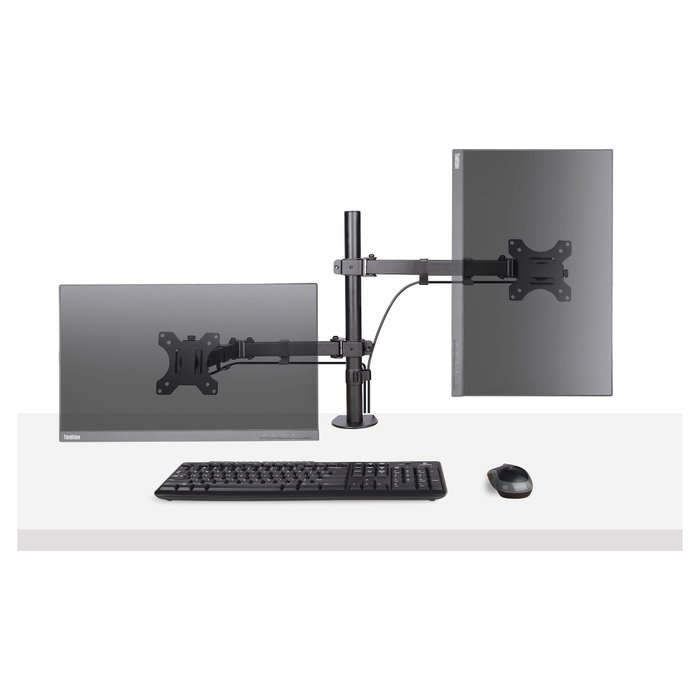 StarTech.com Brazo Soporte Ajustable para Monitor y Portátil con Bandeja VESA, Negro