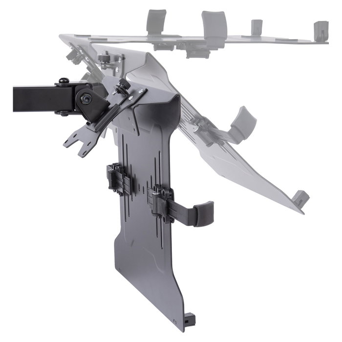 StarTech.com Brazo Soporte Ajustable para Monitor y Portátil con Bandeja VESA, Negro