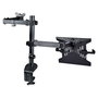 StarTech.com Brazo Soporte Ajustable para Monitor y Portátil con Bandeja VESA, Negro