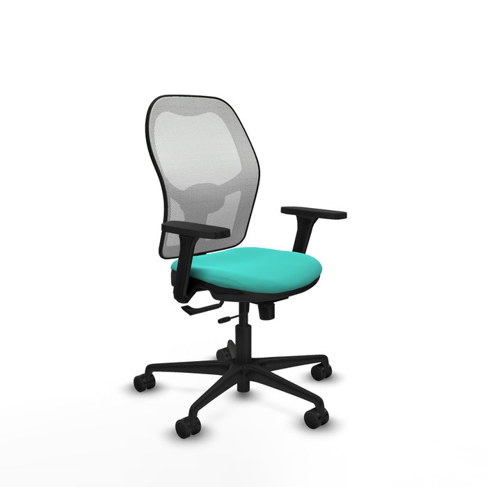 PIQUERAS Y CRESPO Silla de oficina Jorquera con mecanismo Sincro/Traslack, Turquesa y Blanco PIQUERAS Y CRESPO Silla de oficina Jorquera con mecanismo Sincro/Traslack, Turquesa y Blanco