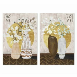 DKD Home Decor Cuadro Lienzo Pino 40x1,8x50 Jarrones 2 Surt.