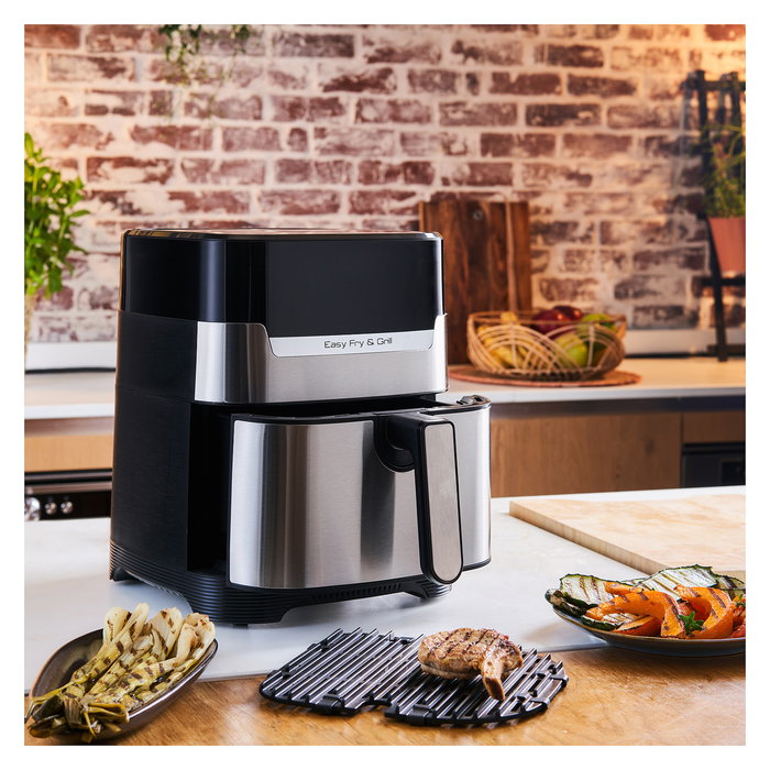Tefal Easy Fry & Grill EY505D - Freidora de aire caliente sin aceite, 4.2 L, 1550W, 8 programas, función grill, temporizador 60 min Tefal Easy Fry & Grill EY505D - Freidora de aire caliente sin aceite, 4.2 L, 1550W, 8 programas, función grill, temporizador 60 min