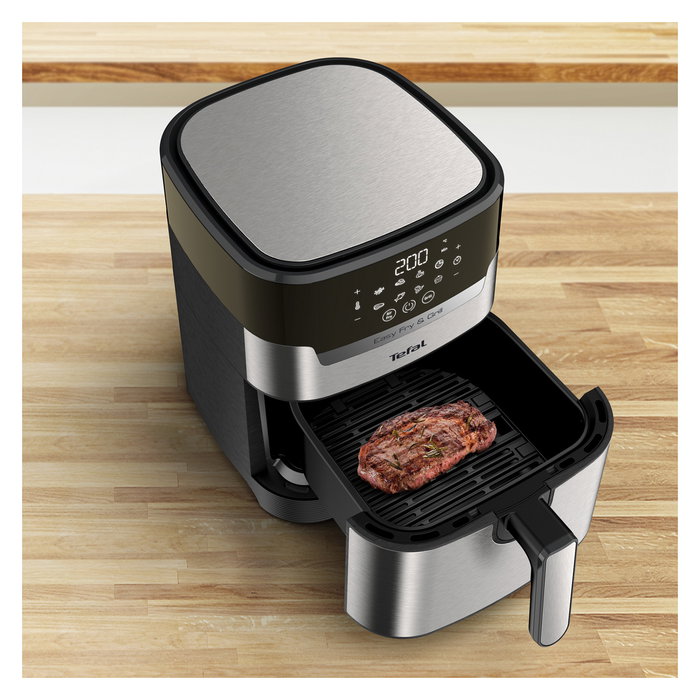 Tefal Easy Fry & Grill EY505D - Freidora de aire caliente sin aceite, 4.2 L, 1550W, 8 programas, función grill, temporizador 60 min Tefal Easy Fry & Grill EY505D - Freidora de aire caliente sin aceite, 4.2 L, 1550W, 8 programas, función grill, temporizador 60 min