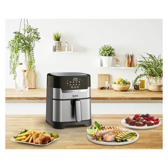 Tefal Easy Fry & Grill EY505D - Freidora de aire caliente sin aceite, 4.2 L, 1550W, 8 programas, función grill, temporizador 60 min Tefal Easy Fry & Grill EY505D - Freidora de aire caliente sin aceite, 4.2 L, 1550W, 8 programas, función grill, temporizador 60 min