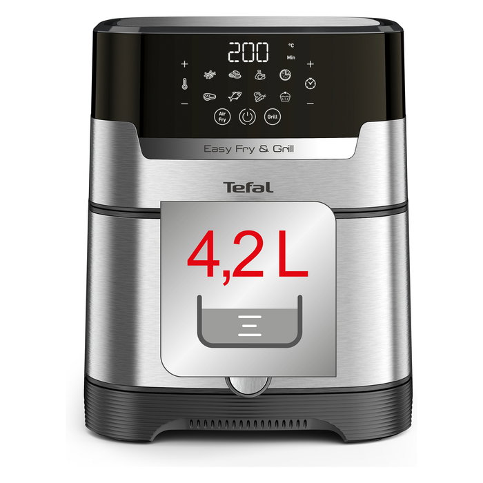 Tefal Easy Fry & Grill EY505D - Freidora de aire caliente sin aceite, 4.2 L, 1550W, 8 programas, función grill, temporizador 60 min Tefal Easy Fry & Grill EY505D - Freidora de aire caliente sin aceite, 4.2 L, 1550W, 8 programas, función grill, temporizador 60 min