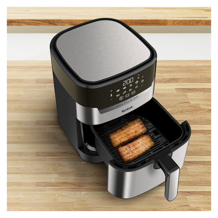 Tefal Easy Fry & Grill EY505D - Freidora de aire caliente sin aceite, 4.2 L, 1550W, 8 programas, función grill, temporizador 60 min Tefal Easy Fry & Grill EY505D - Freidora de aire caliente sin aceite, 4.2 L, 1550W, 8 programas, función grill, temporizador 60 min