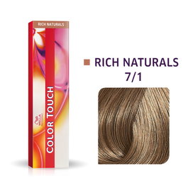 Color Touch, Sin amoníaco, Tinte de cabello semipermanente, 7/1 Medium Ash Blond, 60 ml