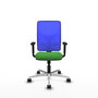 PIQUERAS Y CRESPO Silla de oficina Motilla con mecanismo Sincro, Verde y Azul