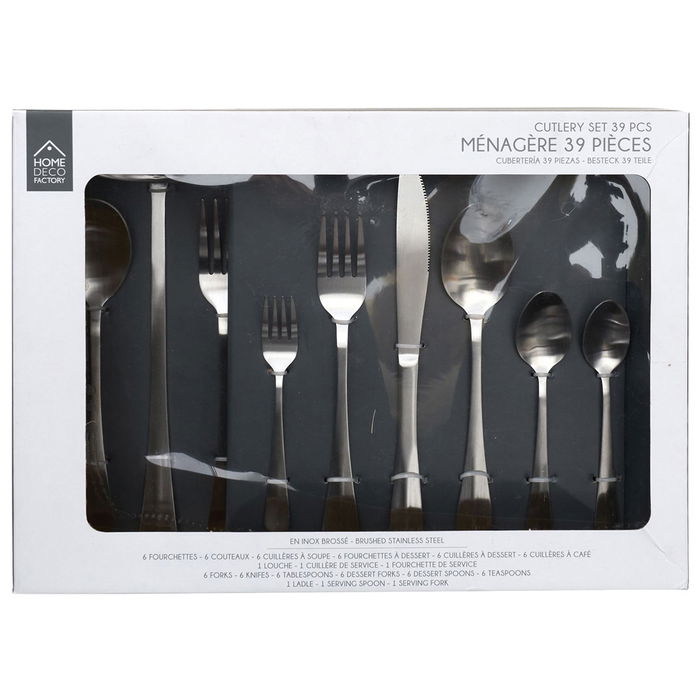 Home Deco Factory Cubertería 39 Piezas Acero Inoxidable