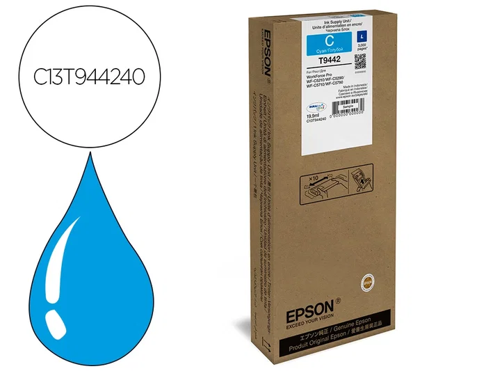 Epson Cartucho de Tinta T9442 Cian para Serie WorkForce Pro WF-C5xxx