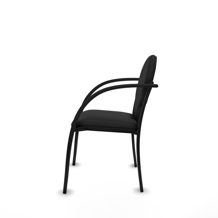 PIQUERAS Y CRESPO Silla Hellín Negro con Similpiel y Brazos Fijos