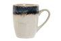 DKD Home Decor Mug Moderno Azul Blanco Gres Esmaltado Horeca 400ml Apto Microondas Lavavajillas 6 Unidades 8.5 x 10.5 x 12 cm