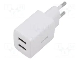 Baseus Cargador de Red con 2 Puertos USB-A 10,5W Blanco